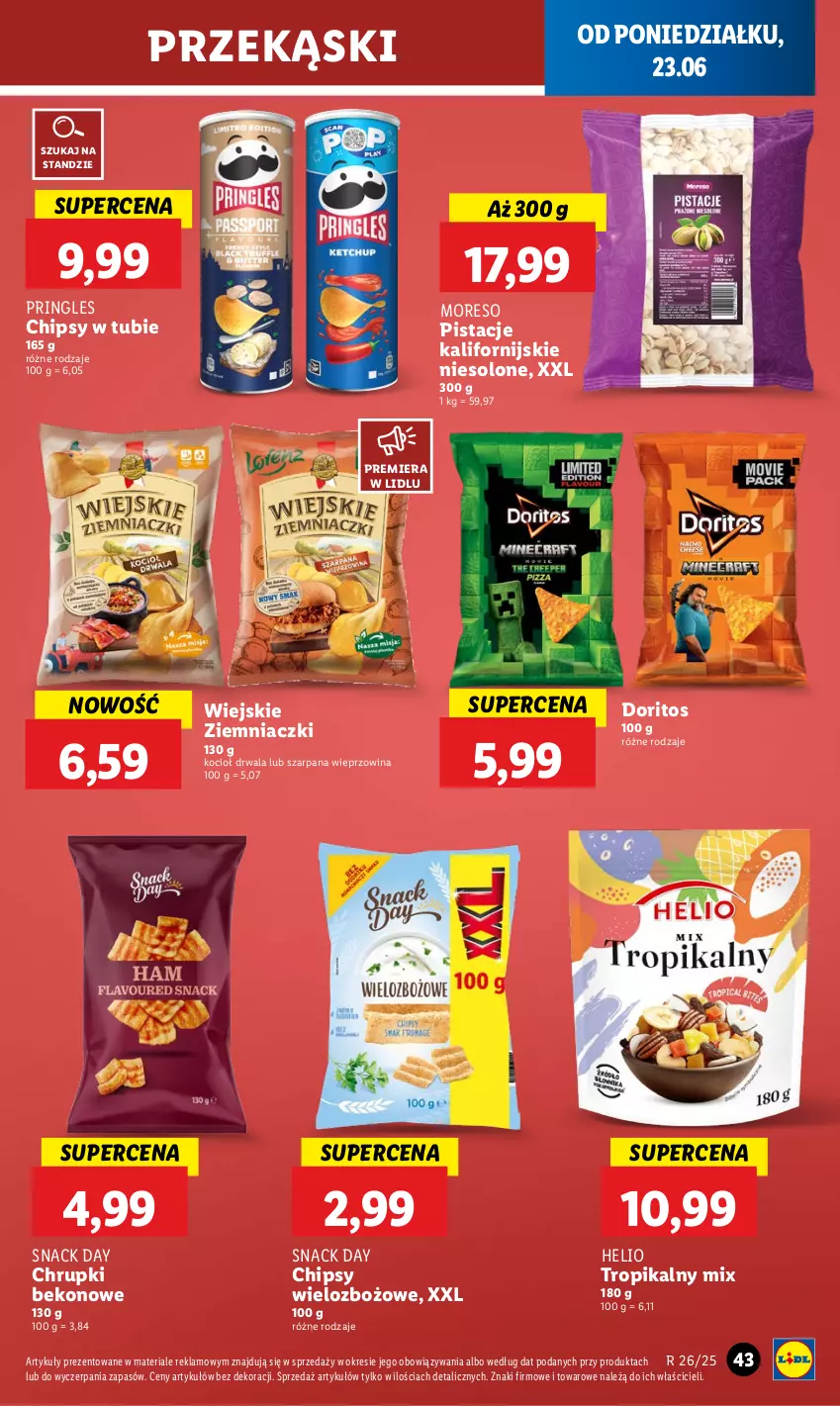 Gazetka promocyjna Lidl - GAZETKA - ważna 23.06 do 25.06.2025 - strona 49 - produkty: Beko, Chipsy, Chrupki, Helio, Koc, Pistacje, Pringles, Wieprzowina