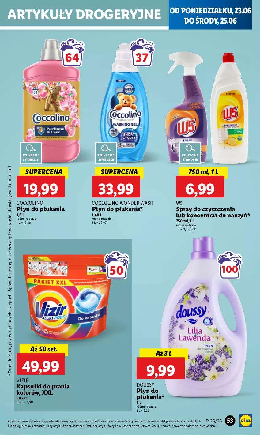 Gazetka promocyjna Lidl - GAZETKA - ważna 23.06 do 25.06.2025 - strona 61 - produkty: Coccolino, Kapsułki do prania, Płyn do płukania, Spray do czyszczenia, Vizir