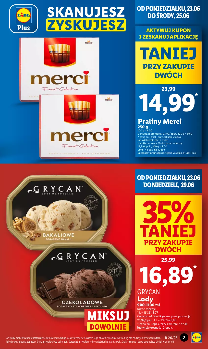 Gazetka promocyjna Lidl - GAZETKA - ważna 23.06 do 25.06.2025 - strona 7 - produkty: Gry, Lody, Merci, Praliny
