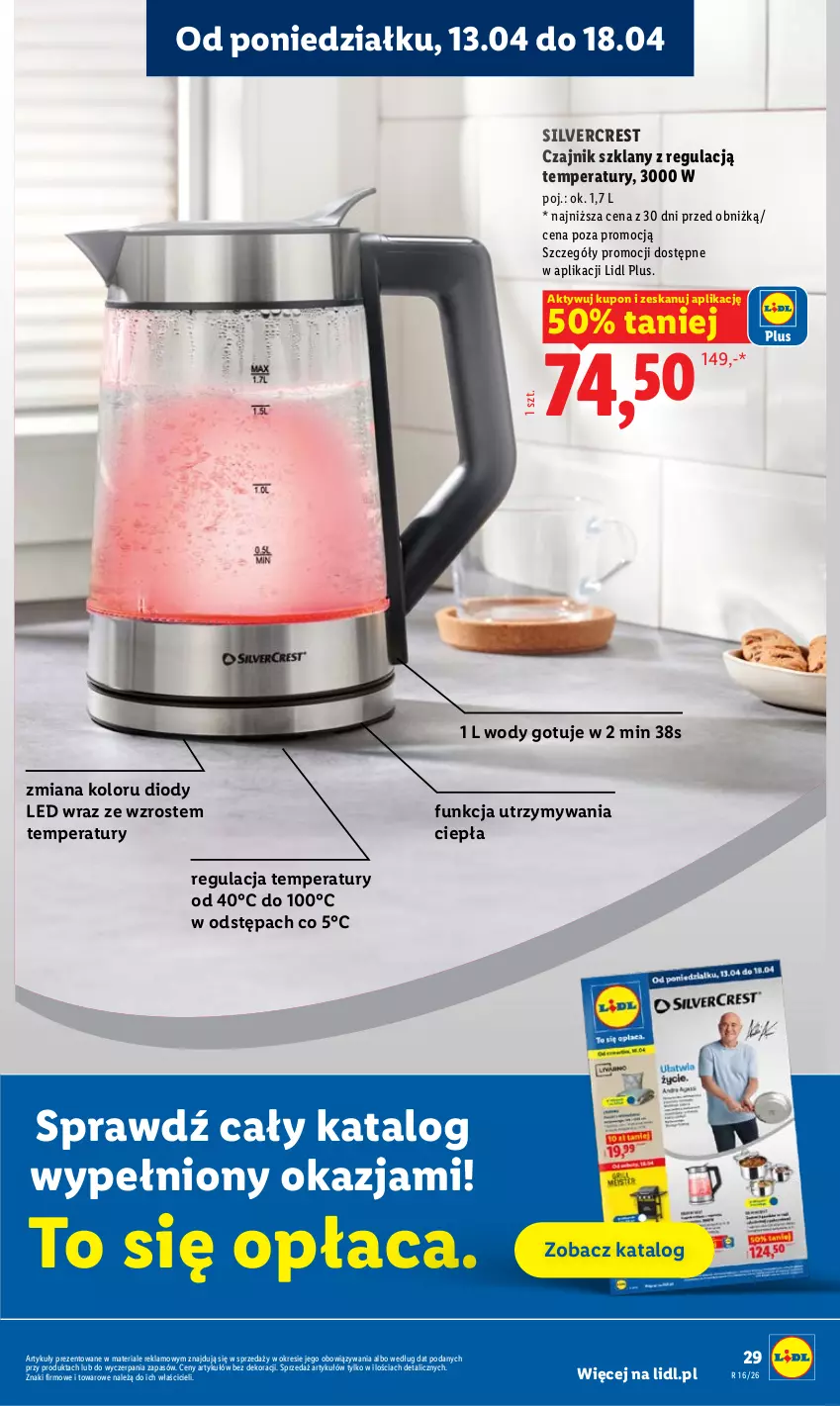 Gazetka promocyjna Lidl - Gazetka ważna od 13.04 do 15.04 - ważna 13.04 do 15.04.2026 - strona 29 - produkty: Czajnik, Silvercrest