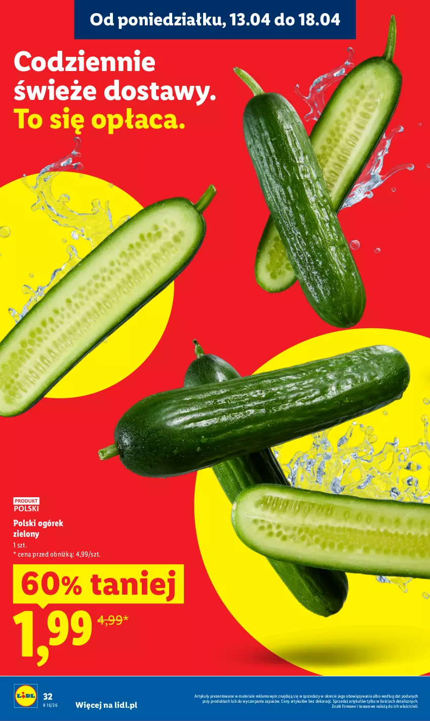 Gazetka promocyjna Lidl - Gazetka ważna od 13.04 do 15.04 - ważna 13.04 do 15.04.2026 - strona 32 - produkty: Ogórek