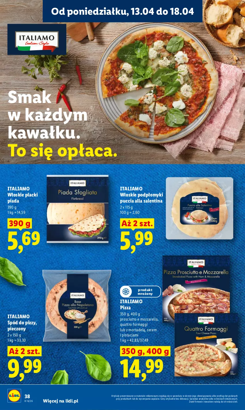 Gazetka promocyjna Lidl - Gazetka ważna od 13.04 do 15.04 - ważna 13.04 do 15.04.2026 - strona 38 - produkty: Kawa, Lack, Maggi, Mozzarella, Piec, Pizza, Prosciutto, Ser, Spód do pizzy