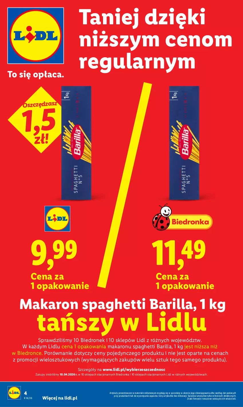 Gazetka promocyjna Lidl - Gazetka ważna od 13.04 do 15.04 - ważna 13.04 do 15.04.2026 - strona 4 - produkty: Barilla, Dron, Makaron, Por, Spaghetti