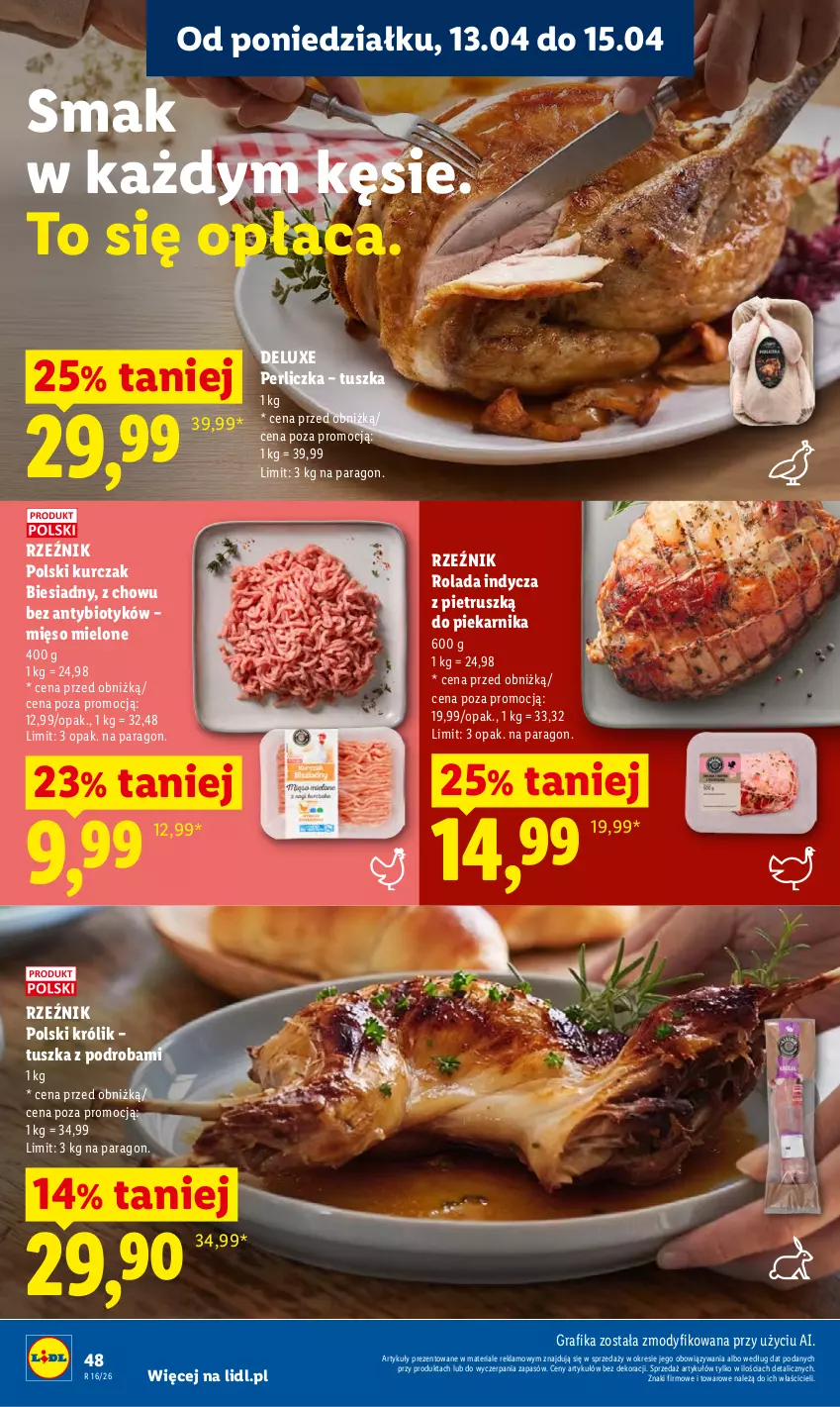 Gazetka promocyjna Lidl - Gazetka ważna od 13.04 do 15.04 - ważna 13.04 do 15.04.2026 - strona 52 - produkty: Gra, Grafika, Królik, Kurczak, Mięso, Mięso mielone, Perliczka, Piekarnik, Rolada, Tusz
