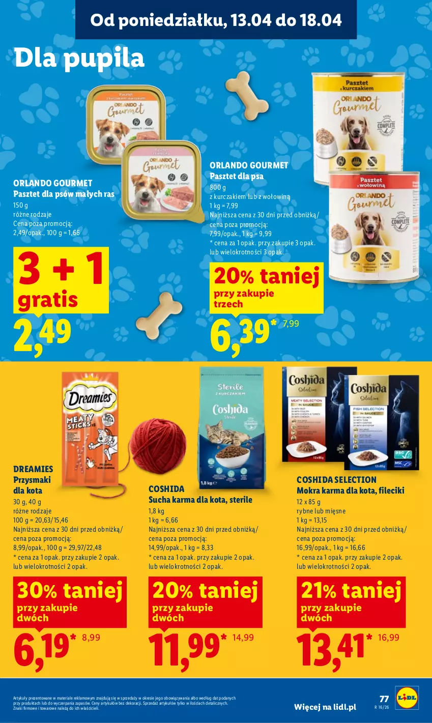 Gazetka promocyjna Lidl - Gazetka ważna od 13.04 do 15.04 - ważna 13.04 do 15.04.2026 - strona 83 - produkty: Gra, Kurczak, Mokra karma, Pasztet, Przysmaki, Sucha karma