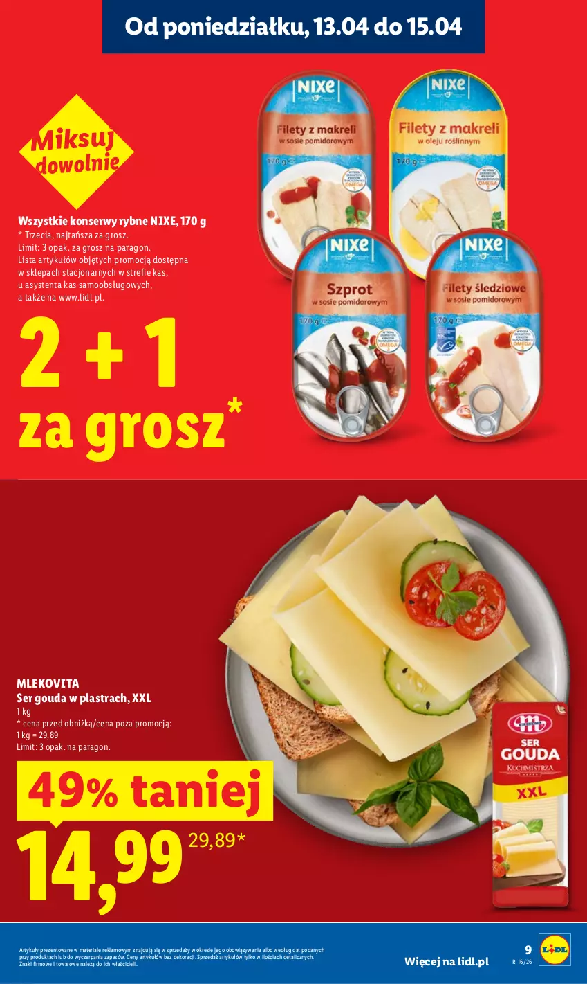 Gazetka promocyjna Lidl - Gazetka ważna od 13.04 do 15.04 - ważna 13.04 do 15.04.2026 - strona 9 - produkty: Gouda, Mleko, Mlekovita, Ser