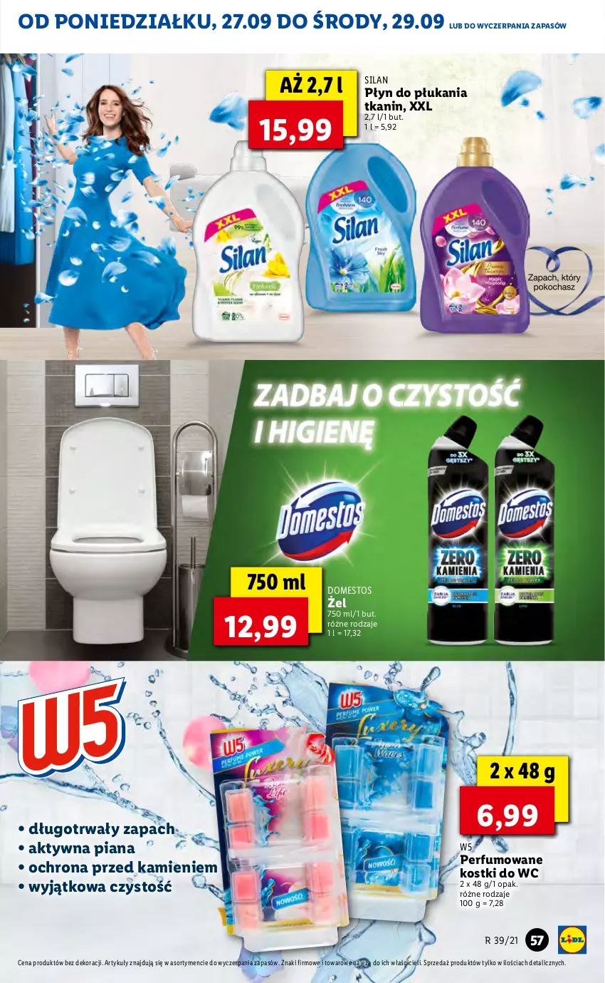 Gazetka promocyjna Lidl - GAZETKA - ważna 27.09 do 29.09.2021 - strona 57 - produkty: Domestos, Perfum, Płyn do płukania, Silan