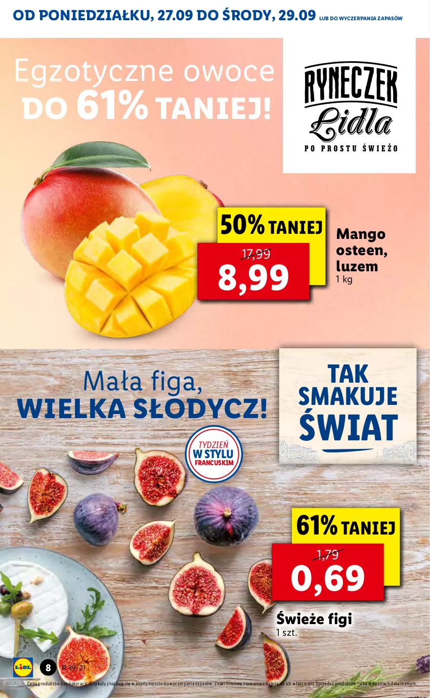 Gazetka promocyjna Lidl - GAZETKA - ważna 27.09 do 29.09.2021 - strona 8 - produkty: Figi, Mango, Owoce