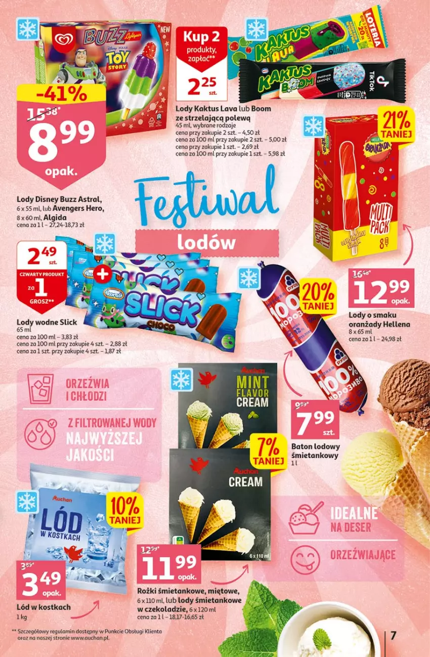 Gazetka promocyjna Auchan - Gazetka Radosny Dzień Dziecka Hipermarket Auchan - ważna 25.05 do 31.05.2023 - strona 7 - produkty: Algida, Avengers, Baton, Disney, Hellena, Kaktus, LG, Lody