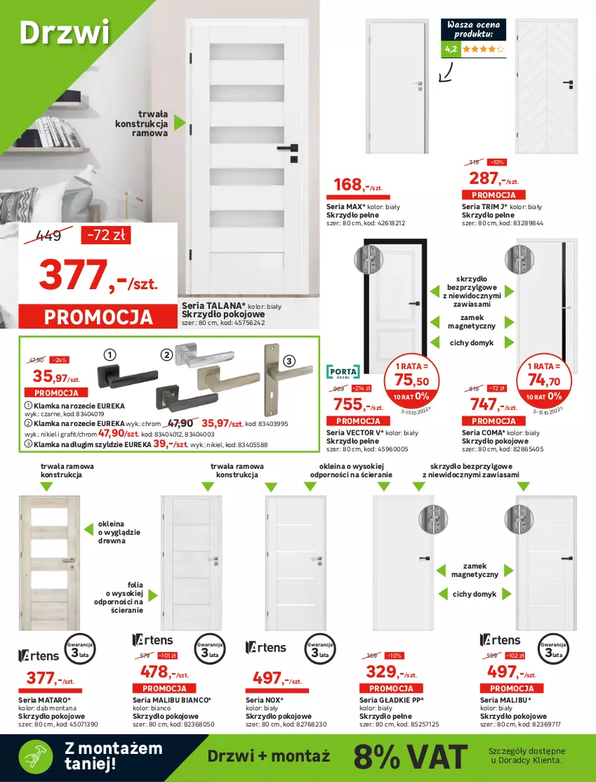 Gazetka promocyjna Leroy Merlin - Gazetka Leroy Merlin - ważna 05.10 do 25.10.2022 - strona 10 - produkty: Drzwi, Fa, Gra, Granat, Klamka, LANA, LG, Malibu, Por, Ser, Sok, Sport, Telefon, Tran