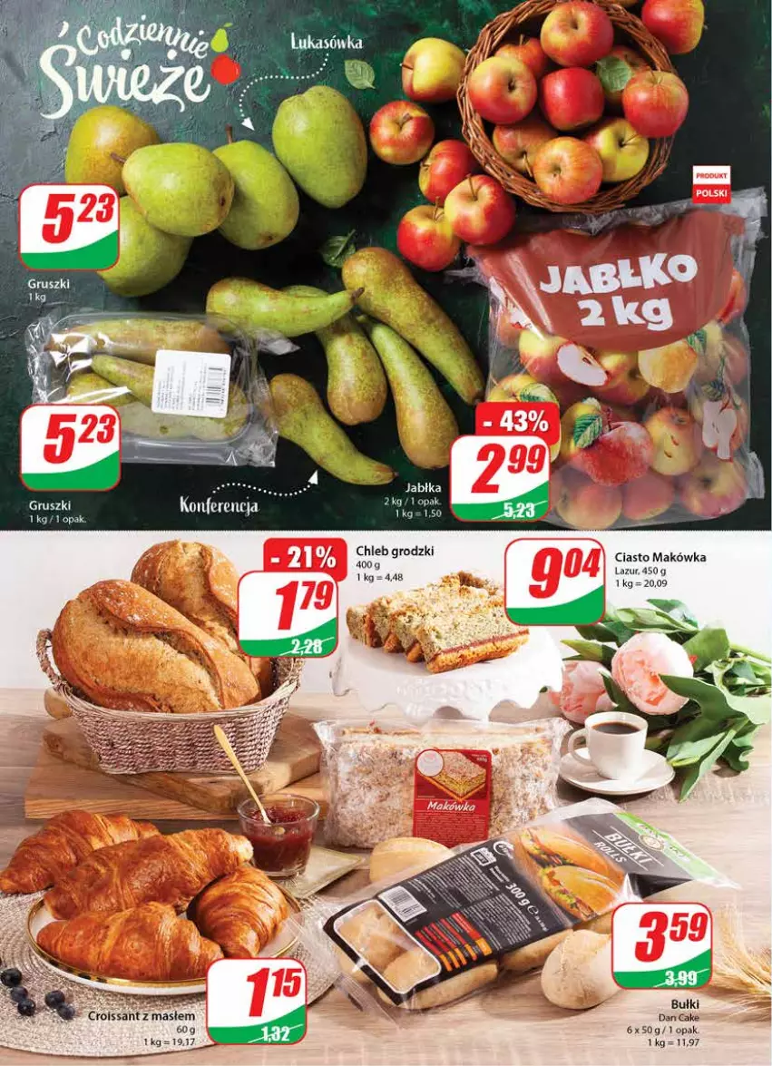 Gazetka promocyjna Dino - Gazetka - ważna 16.03 do 22.03.2022 - strona 12 - produkty: Chleb, Croissant, Gruszki, Lazur