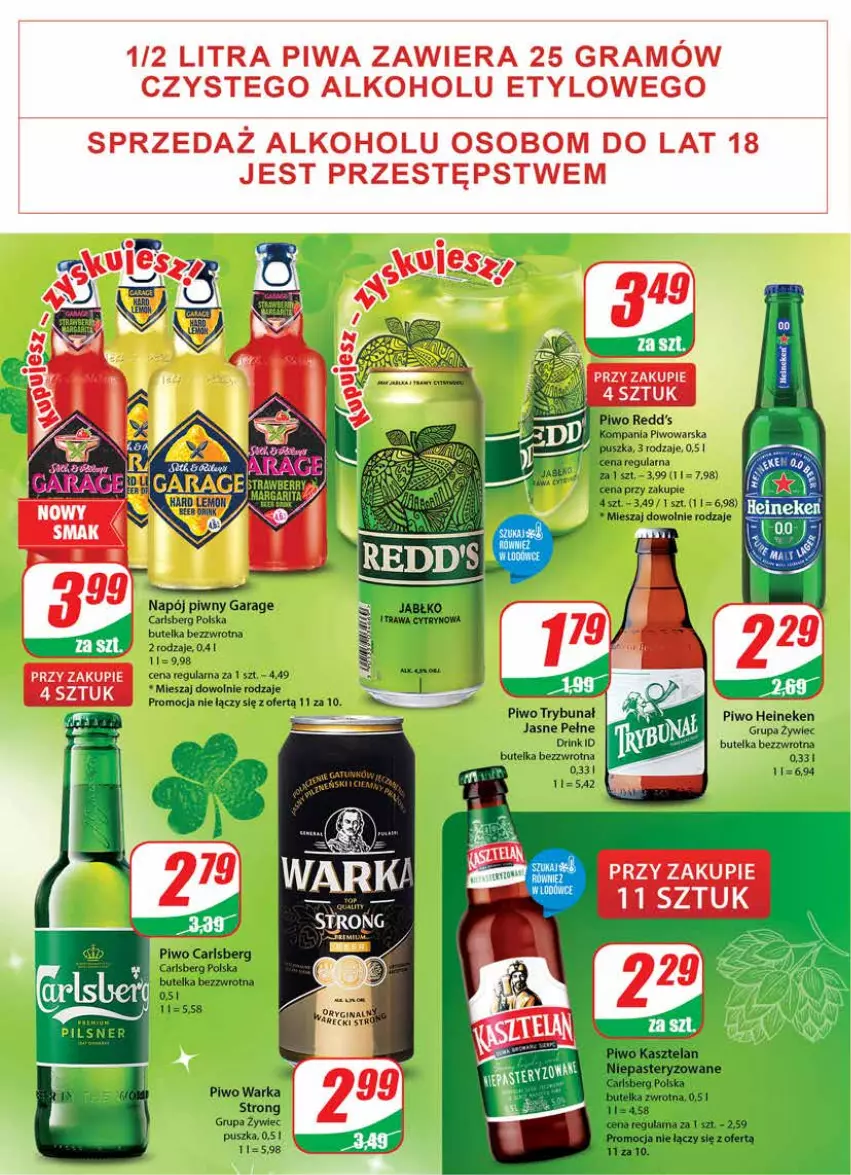 Gazetka promocyjna Dino - Gazetka - ważna 16.03 do 22.03.2022 - strona 16 - produkty: Amica, Carlsberg, Gra, Heineken, Kasztelan, Napój, Piwa, Piwo, Warka