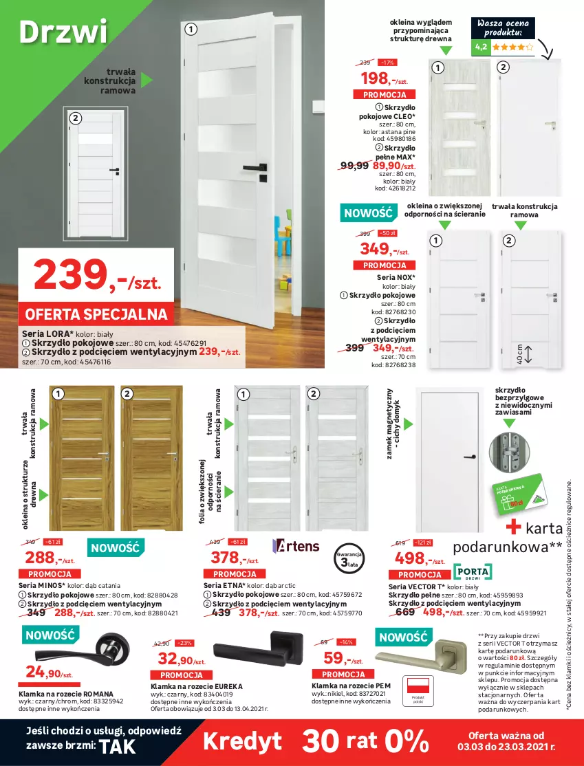 Gazetka promocyjna Leroy Merlin - Narzędzia najlepszych marek - ważna 03.03 do 23.03.2021 - strona 10 - produkty: Deska warstwowa, Drzwi, Klamka, Kosz, Lakier, LG, Mars, Panel podłogowy, Panel winylowy, Pokrywa, Por, Rum, Rust, Ser