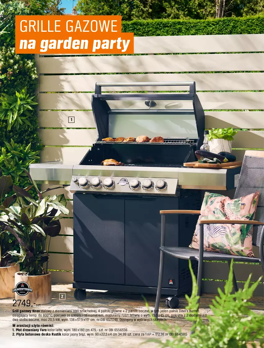 Gazetka promocyjna Obi - Gazetka OBI - ważna 30.03 do 31.08.2022 - strona 72 - produkty: Fa, Grill, Grill gazowy, Mobil, Płyta, Pokrywa, Por, Rust, Stojak, Stolik, Termometr