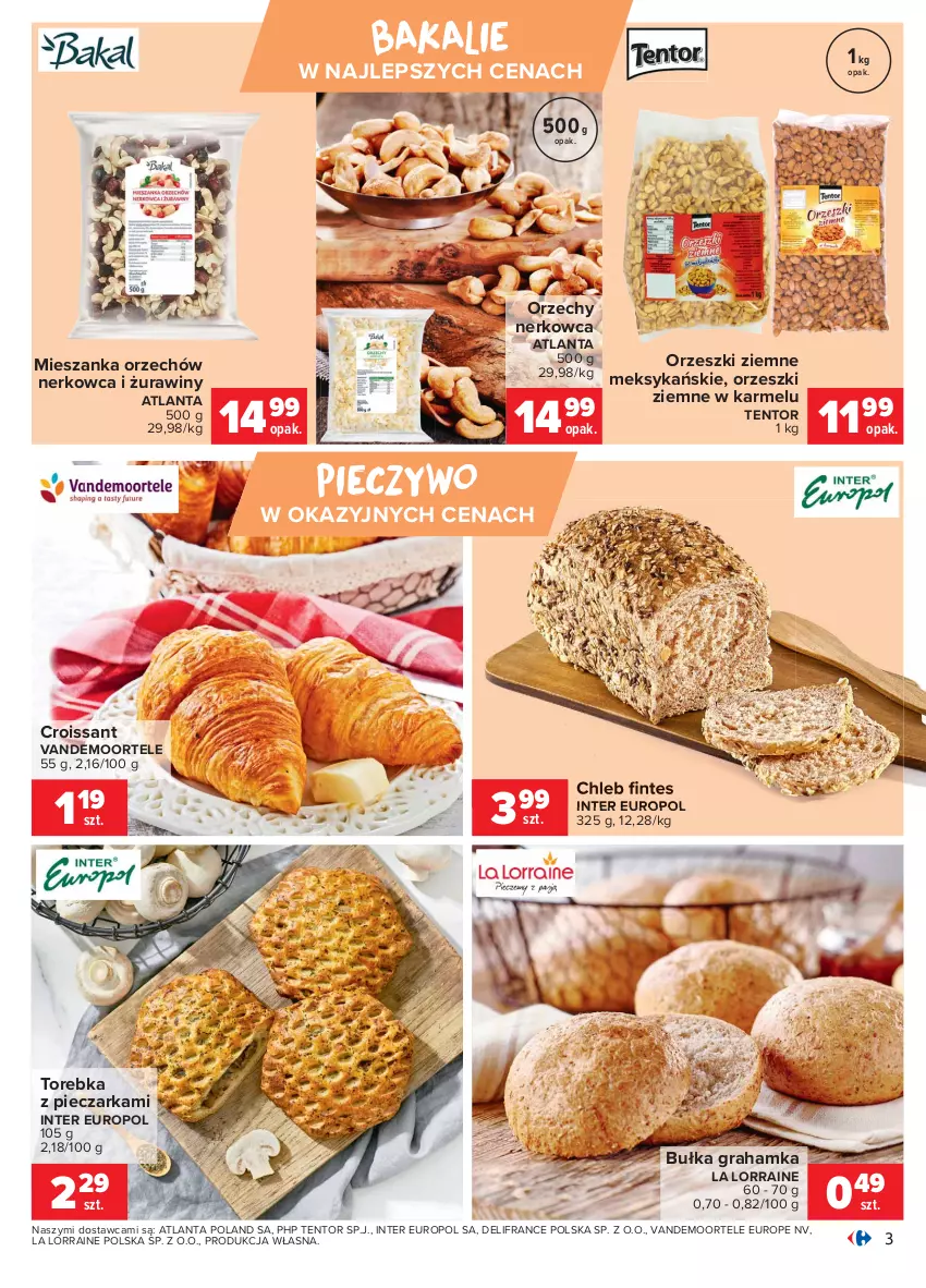 Gazetka promocyjna Carrefour - Gazetka Carrefour - ważna 19.04 do 26.04.2021 - strona 3 - produkty: Bułka, Bułka grahamka, Chleb, Croissant, Gra, HP, Orzeszki, Orzeszki ziemne, Piec, Pieczarka, Pieczywo, Torebka