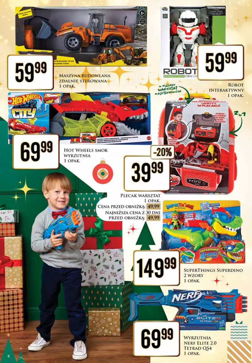 Gazetka promocyjna Dino - Katalog non food 27.11- 10.12 - ważna 27.11 do 10.12.2023 - strona 4 - produkty: Hot Wheels, LANA, Nerf, Plecak, Robot, Szyna, Tera, Wyrzutnia