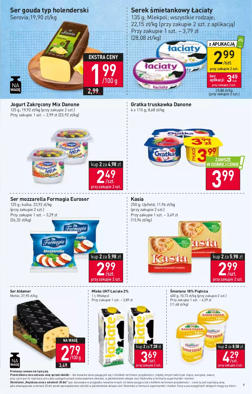 Gazetka promocyjna Stokrotka - Market - ważna 22.02 do 28.02.2024 - strona 10 - produkty: Danone, Gouda, Gra, Jogurt, Kasia, Mięso, Mleko, Mozzarella, Owoce, Piątnica, Ser, Serek, Warzywa