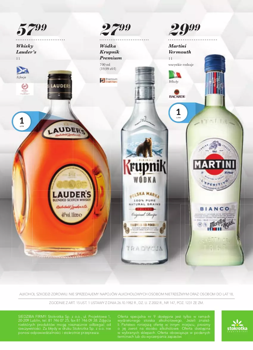 Gazetka promocyjna Stokrotka - Katalog Witaj SzkoÅ‚o - ważna 19.08 do 15.09.2021 - strona 16 - produkty: Fa, Koc, Krupnik, Martini, Rama, Vermouth, Whisky, Wódka