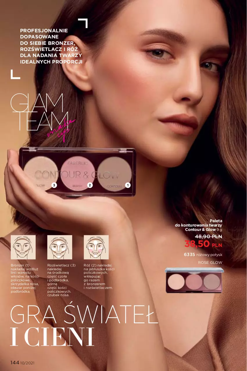 Gazetka promocyjna Faberlic - Gazetka - ważna 05.07 do 25.07.2021 - strona 144 - produkty: Bronzer, Gra, Paleta, Por, Rozświetlacz