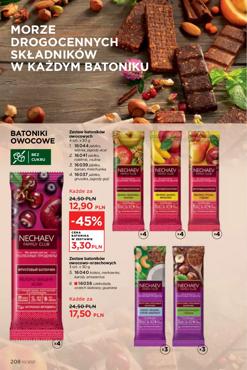 Gazetka promocyjna Faberlic - Gazetka - ważna 05.07 do 25.07.2021 - strona 208 - produkty: Baton, Czekolada, Jagody, Jagody goji, Kokos, Tonik