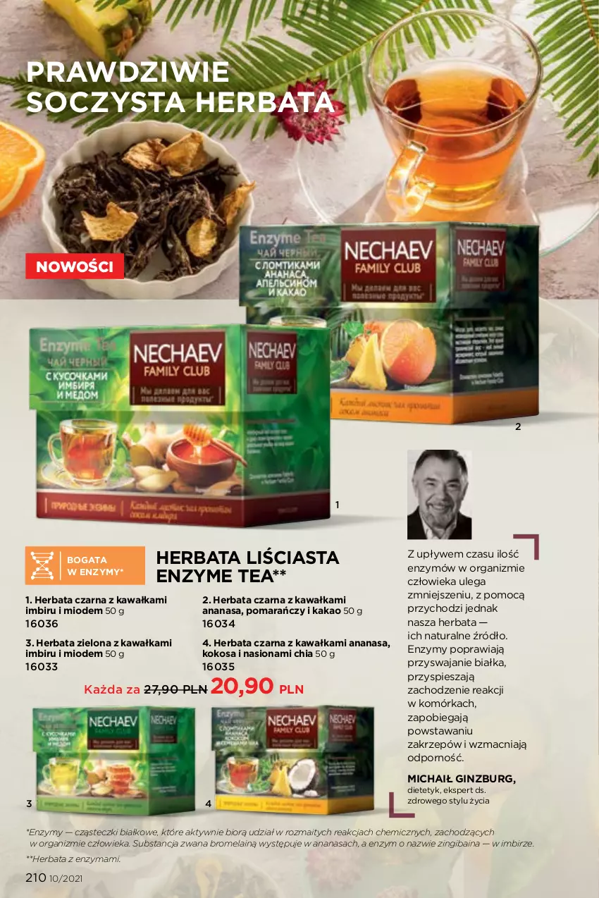 Gazetka promocyjna Faberlic - Gazetka - ważna 05.07 do 25.07.2021 - strona 210 - produkty: Ananas, Chia, Gin, Herbata, Herbata czarna, Imbir, Kakao, Kawa, Kokos, Por