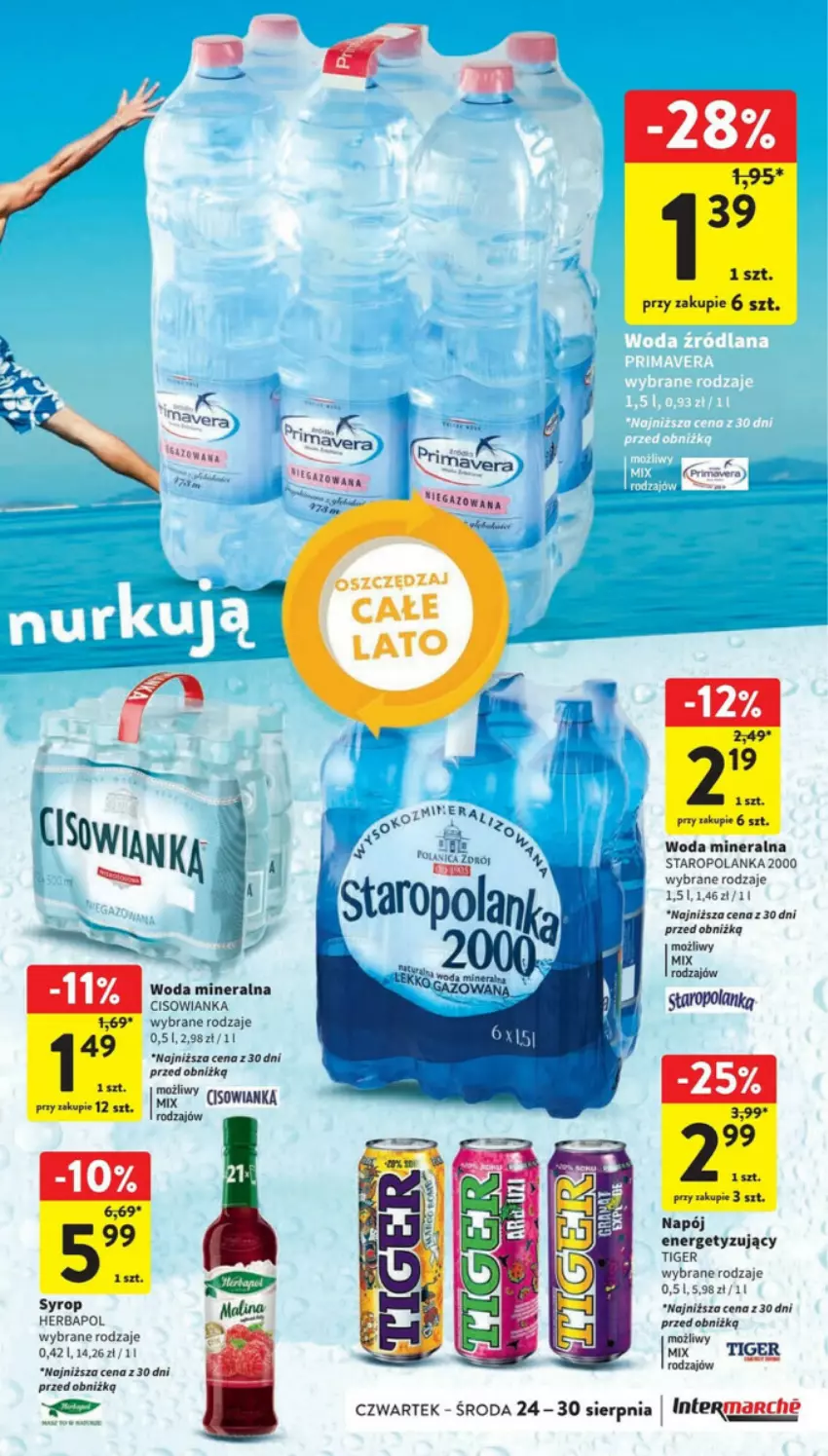 Gazetka promocyjna Intermarche - ważna 24.08 do 30.08.2023 - strona 25 - produkty: Herbapol, Mars, Staropolanka, Syrop, Tiger, Woda, Woda mineralna