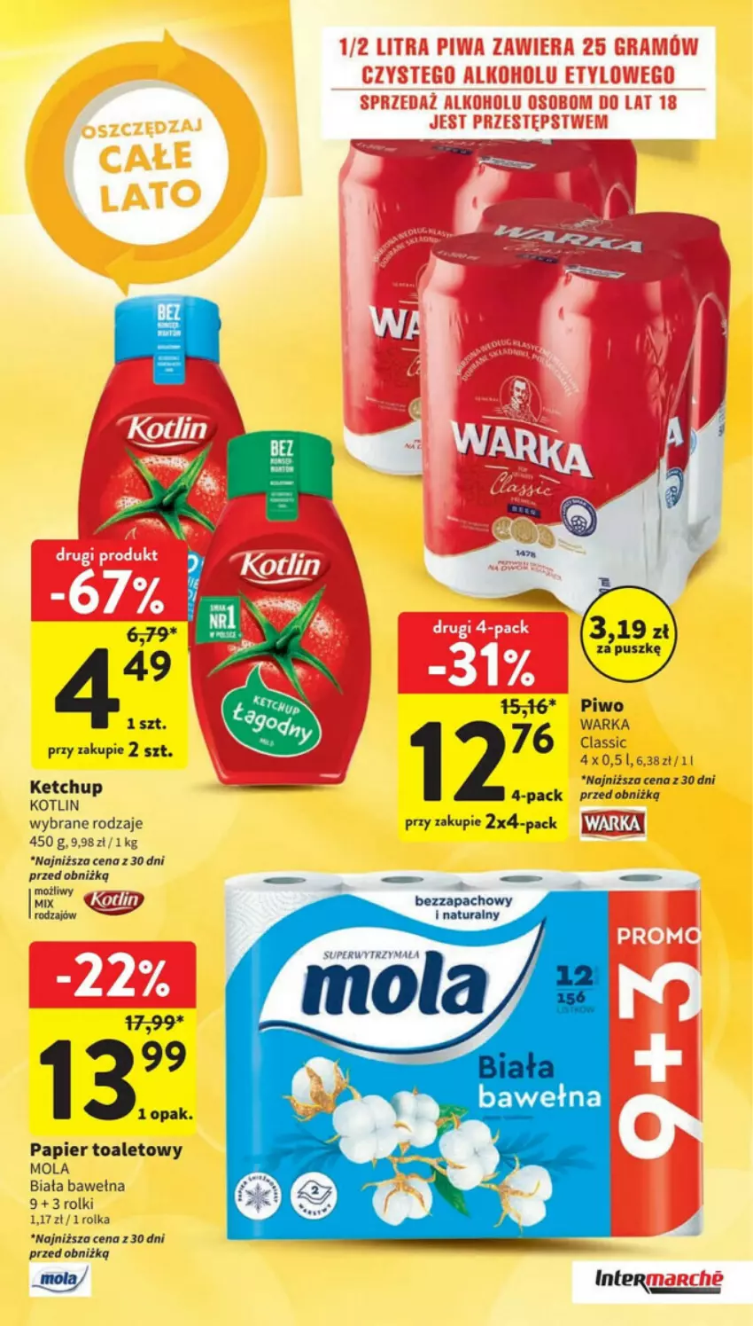 Gazetka promocyjna Intermarche - ważna 24.08 do 30.08.2023 - strona 36 - produkty: Mola, Papier, Papier toaletowy, Piwo, Rolki, Warka, Wełna