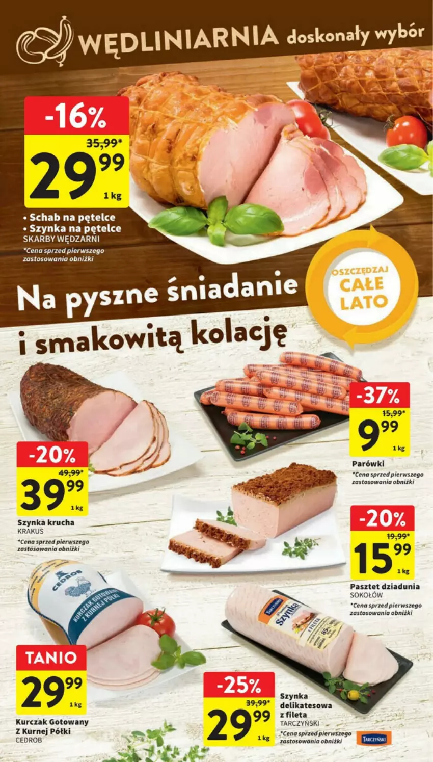 Gazetka promocyjna Intermarche - ważna 24.08 do 30.08.2023 - strona 8 - produkty: Krakus, Kurczak, Kurczak gotowany, Parówki, Pasztet, Sok, Sokołów, Szynka, Tarczyński