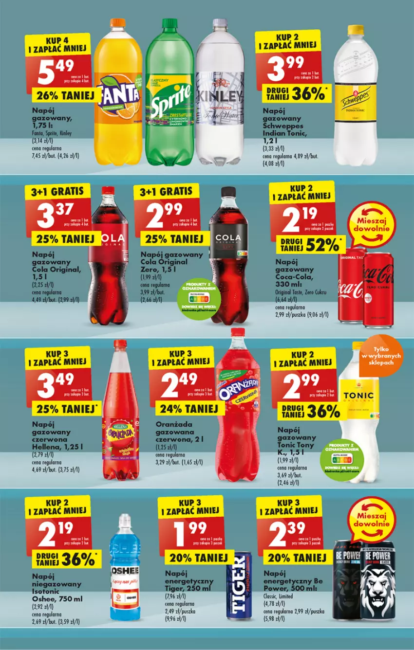 Gazetka promocyjna Biedronka - Gazetka - Biedronka.pl - ważna 26.12 do 31.12.2022 - strona 33 - produkty: Coca-Cola, Fa, Fanta, Gin, Gra, Hellena, Napój, Napój gazowany, Oranżada, Oshee, Schweppes, Tiger