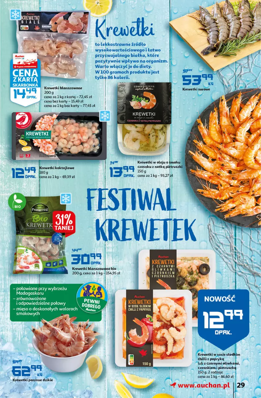 Gazetka promocyjna Auchan - przeNISKIE CENY z markami Auchan Hipermarkety - ważna 27.01 do 03.02.2022 - strona 29 - produkty: Fa, Gra, Krewetki, Mięso, Olej, Rama, Sok, Sos