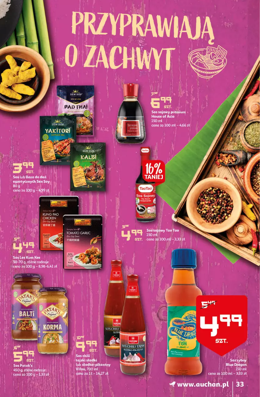Gazetka promocyjna Auchan - przeNISKIE CENY z markami Auchan Hipermarkety - ważna 27.01 do 03.02.2022 - strona 33 - produkty: Patak's, Sos, Sos sojowy