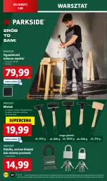 Gazetka promocyjna Lidl - GAZETKA - Gazetka - ważna od 03.08 do 03.08.2024 - strona 36 - produkty: Parkside, Kłódka, Przewód, Młotek, Młot, Waga