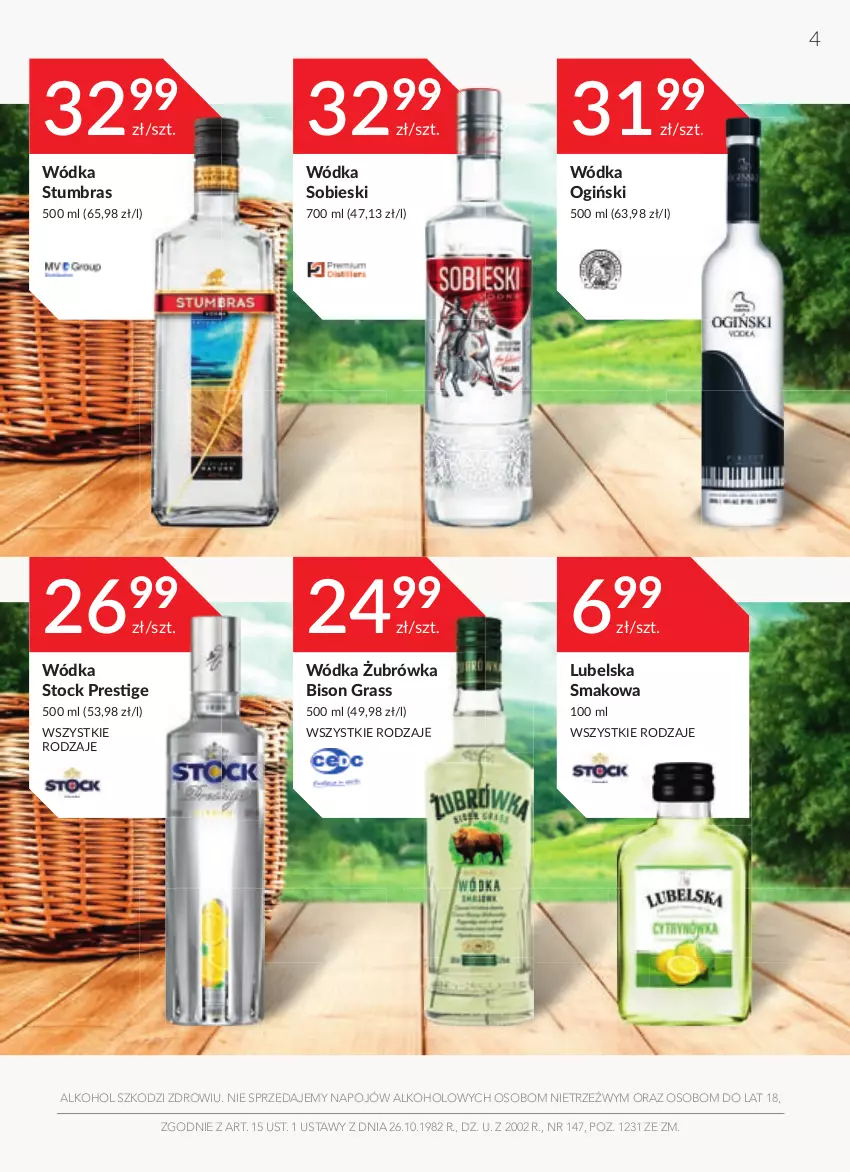 Gazetka promocyjna Stokrotka - Oferta alkoholowa - ważna 28.04 do 25.05.2022 - strona 4 - produkty: Gra, Ogiński, Stock, Wódka