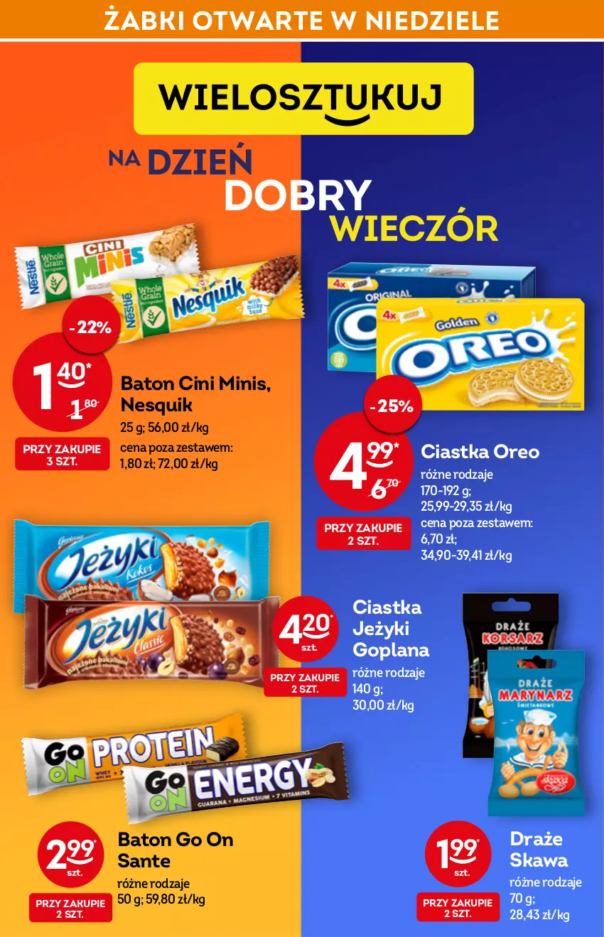 Gazetka promocyjna Żabka - ważna 16.03 do 22.03.2022 - strona 16 - produkty: Baton, Ciastka, Cini Minis, Goplana, Jeżyki, Kawa, LANA, Nesquik, Oreo, Sante