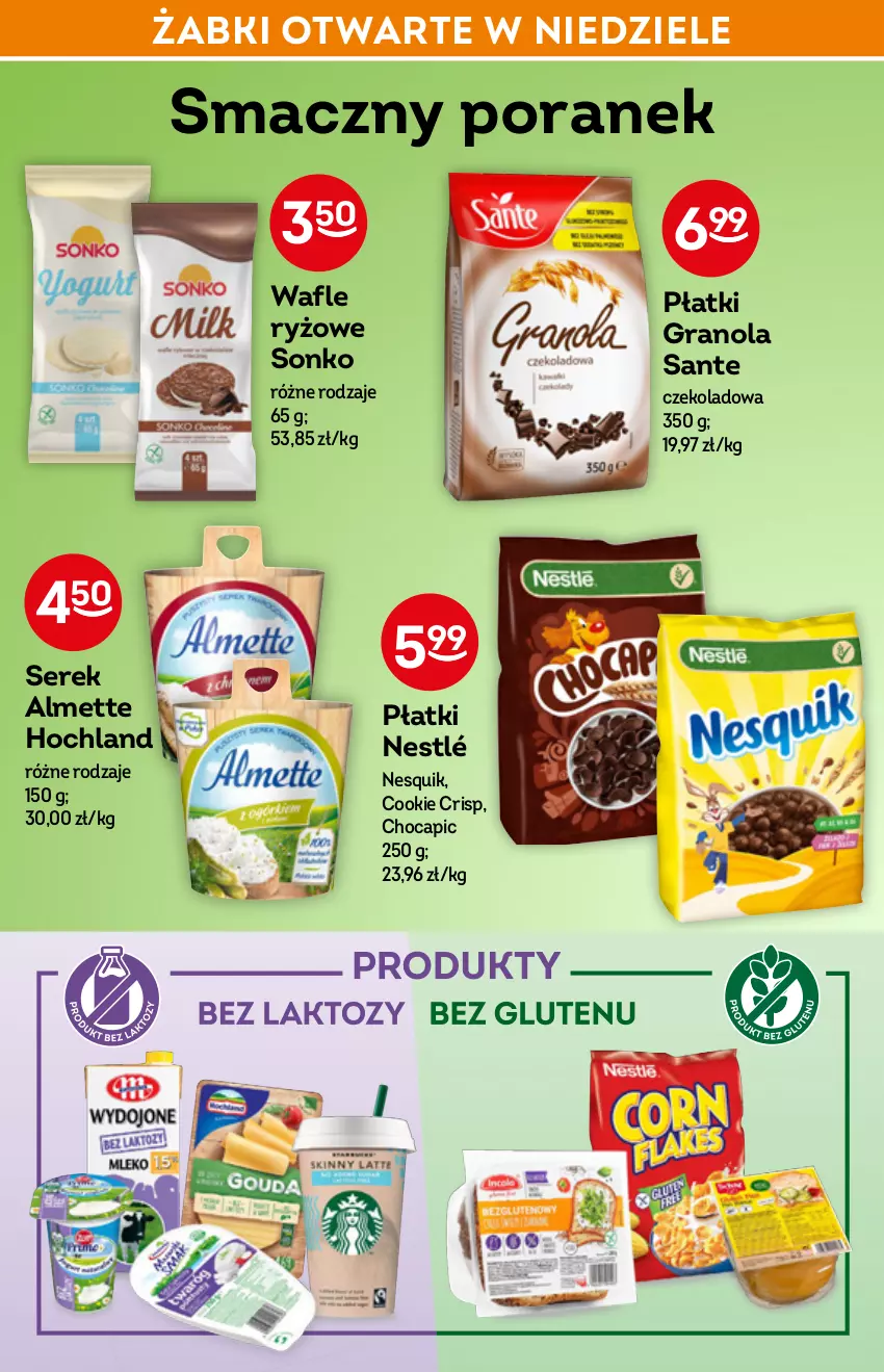 Gazetka promocyjna Żabka - ważna 16.03 do 22.03.2022 - strona 26 - produkty: Almette, Gra, Granola, Hochland, Nesquik, Nestlé, Por, Ryż, Sante, Ser, Serek, Sonko, Wafle