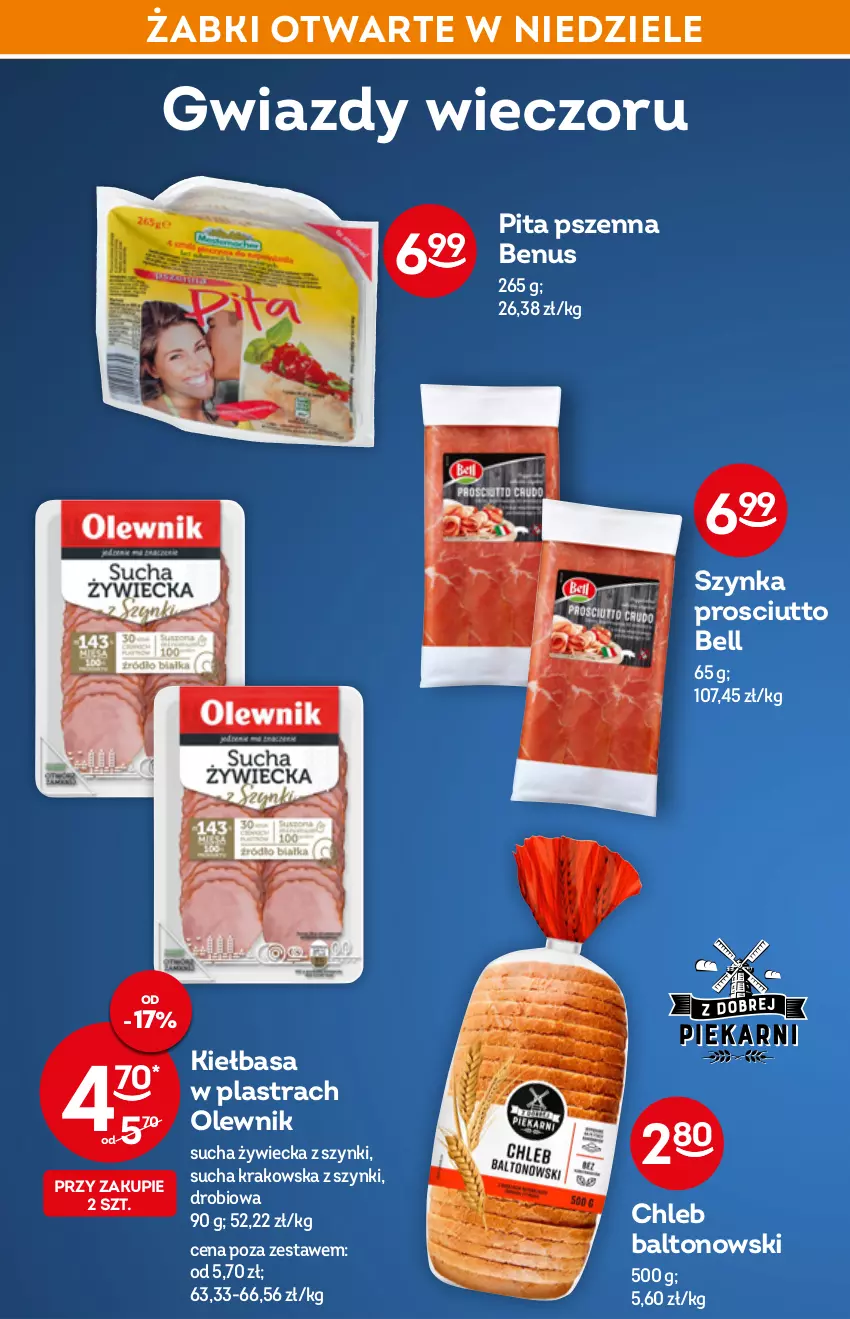 Gazetka promocyjna Żabka - ważna 16.03 do 22.03.2022 - strona 44 - produkty: Bell, Chleb, Kiełbasa, Olewnik, Prosciutto, Szynka