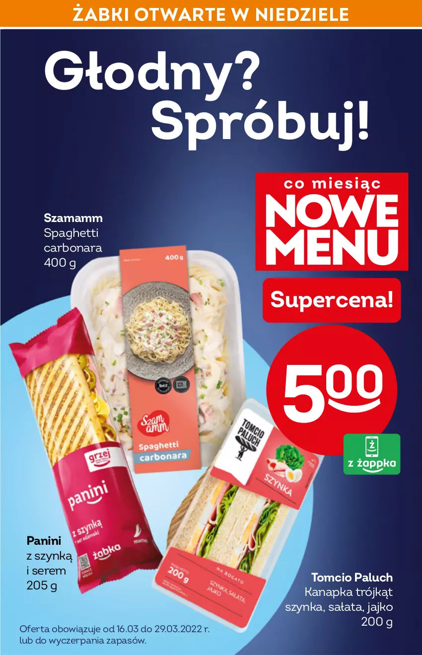 Gazetka promocyjna Żabka - ważna 16.03 do 22.03.2022 - strona 9 - produkty: Sałat, Ser, Spaghetti, Szynka