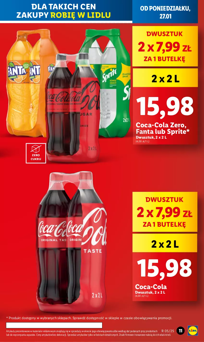 Gazetka promocyjna Lidl - GAZETKA - ważna 27.01 do 29.01.2025 - strona 11 - produkty: Coca-Cola, Fa, Fanta, Sprite