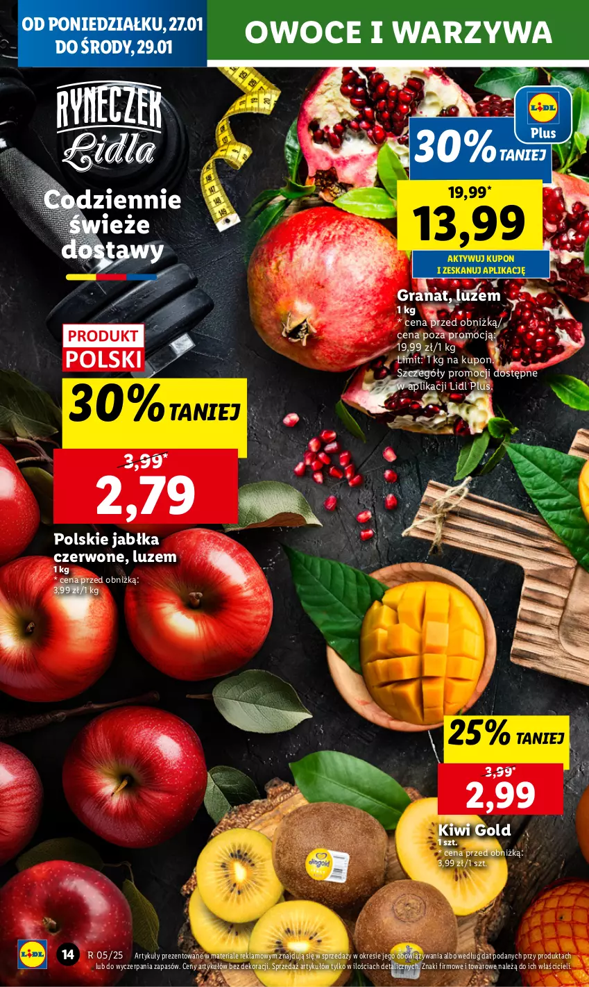 Gazetka promocyjna Lidl - GAZETKA - ważna 27.01 do 29.01.2025 - strona 16 - produkty: Gra, Granat, Jabłka, Kiwi, Owoce, Warzywa