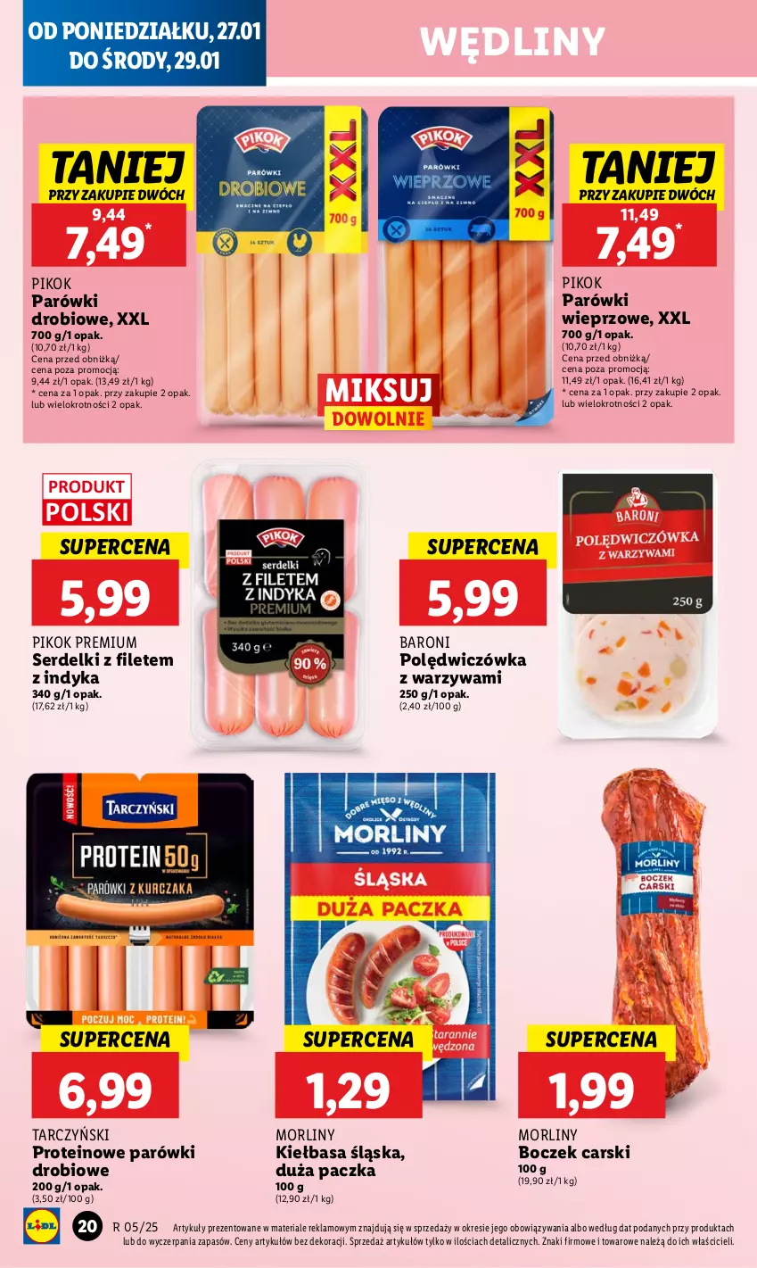 Gazetka promocyjna Lidl - GAZETKA - ważna 27.01 do 29.01.2025 - strona 24 - produkty: Boczek, Cars, Kiełbasa, Kiełbasa śląska, Morliny, Parówki, PIKOK, Ser, Serdelki, Tarczyński, Warzywa