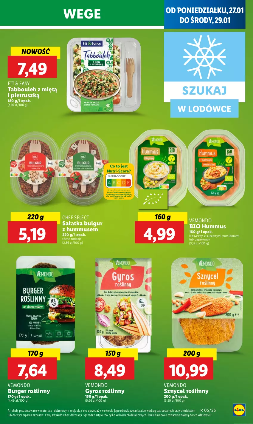 Gazetka promocyjna Lidl - GAZETKA - ważna 27.01 do 29.01.2025 - strona 39 - produkty: Bulgur, Burger, Gyros, Hummus, LG, Mus, Roślinny gyros, Sałat, Sałatka