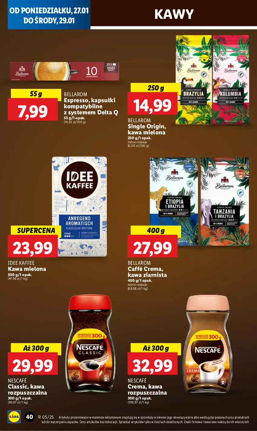 Gazetka promocyjna Lidl - GAZETKA - ważna 27.01 do 29.01.2025 - strona 42 - produkty: Bell, Bella, Gin, Kawa, Kawa mielona, Kawa rozpuszczalna, Kawa ziarnista, Nescafé