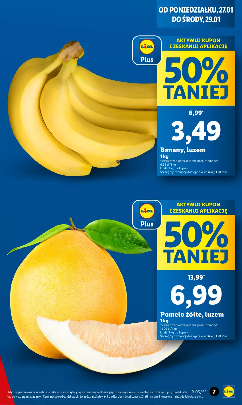 Gazetka promocyjna Lidl - GAZETKA - ważna 27.01 do 29.01.2025 - strona 7 - produkty: Banany, Pomelo