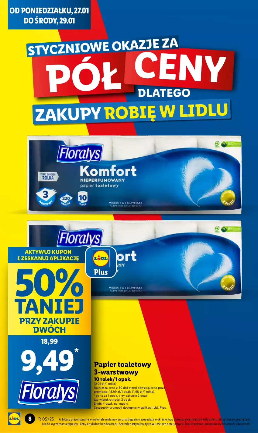 Gazetka promocyjna Lidl - GAZETKA - ważna 27.01 do 29.01.2025 - strona 8 - produkty: Papier, Papier toaletowy