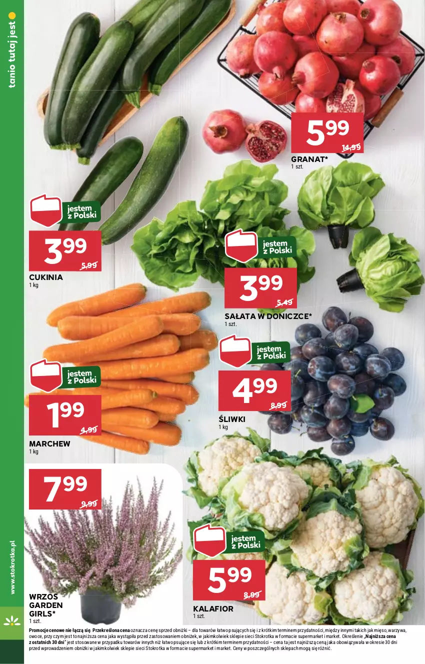 Gazetka promocyjna Stokrotka - Supermarket - ważna 12.09 do 18.09.2024 - strona 8 - produkty: Gra, Granat, Kalafior, Mięso, Owoce, Sałat, Warzywa