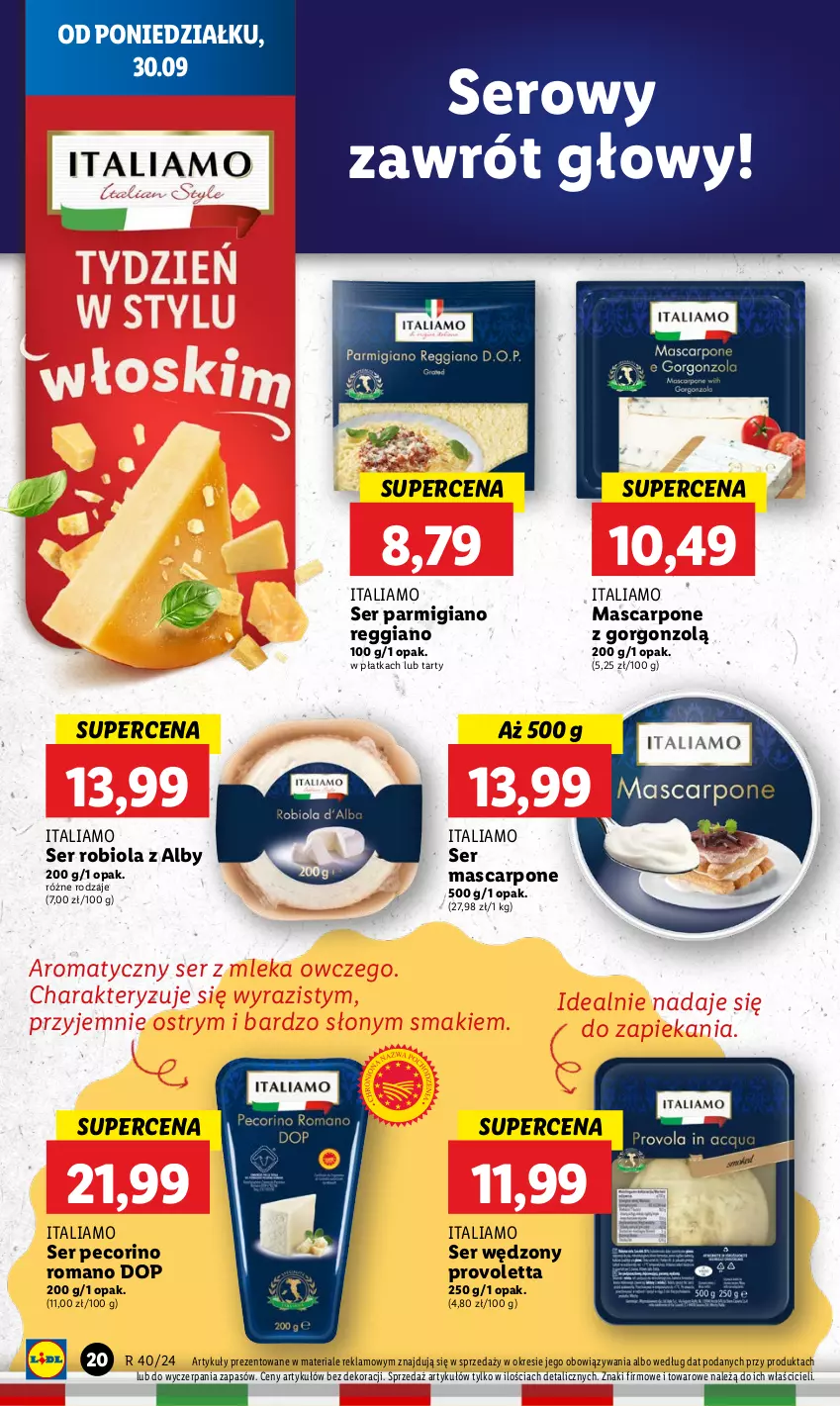 Gazetka promocyjna Lidl - GAZETKA - ważna 30.09 do 02.10.2024 - strona 24 - produkty: Mascarpone, Pecorino, Ser