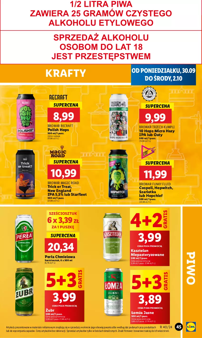 Gazetka promocyjna Lidl - GAZETKA - ważna 30.09 do 02.10.2024 - strona 51 - produkty: Gra, Kasztelan, Perła, Piwo, Szarlotka