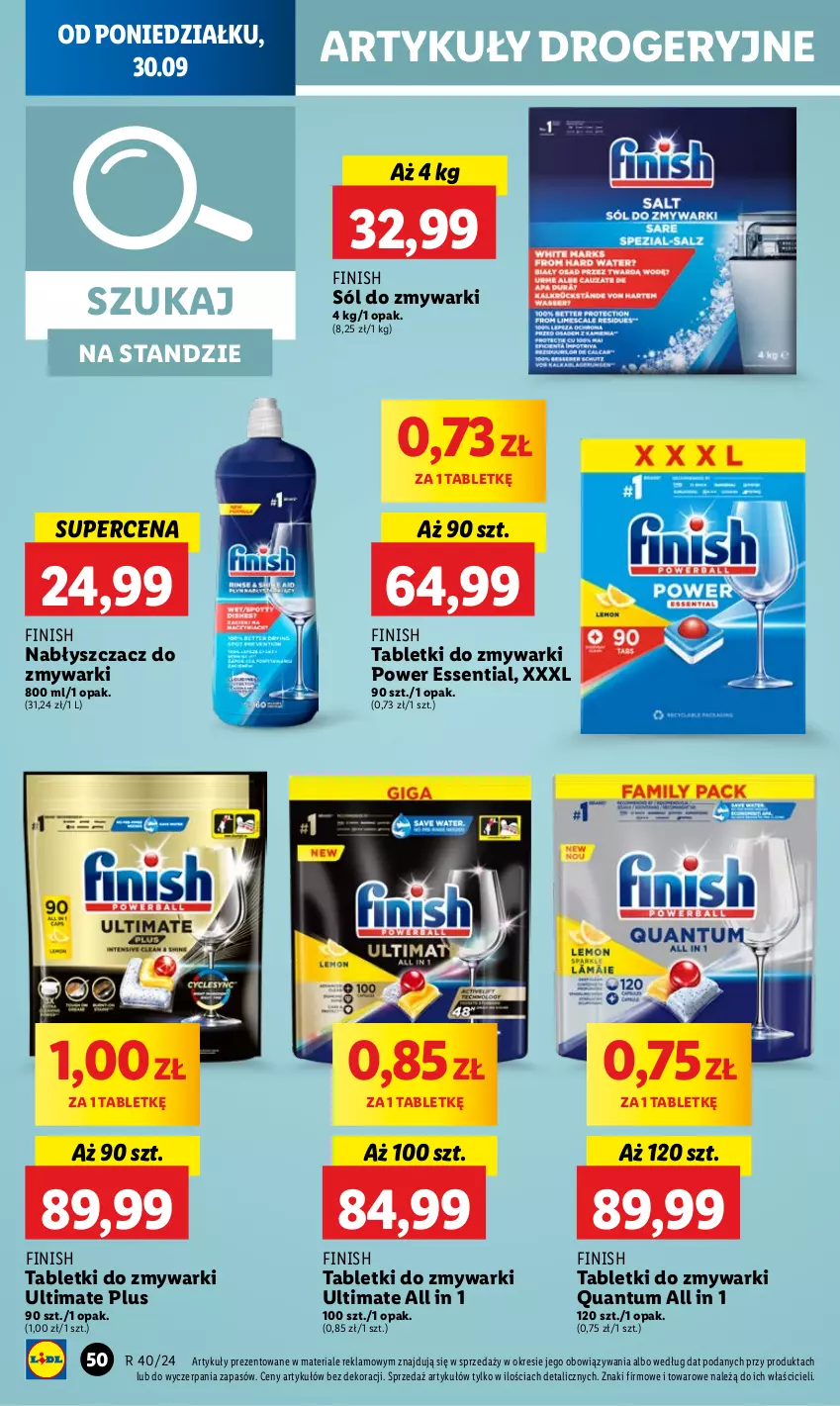 Gazetka promocyjna Lidl - GAZETKA - ważna 30.09 do 02.10.2024 - strona 56 - produkty: Finish, Sól, Tablet, Tabletki do zmywarki, Zmywarki