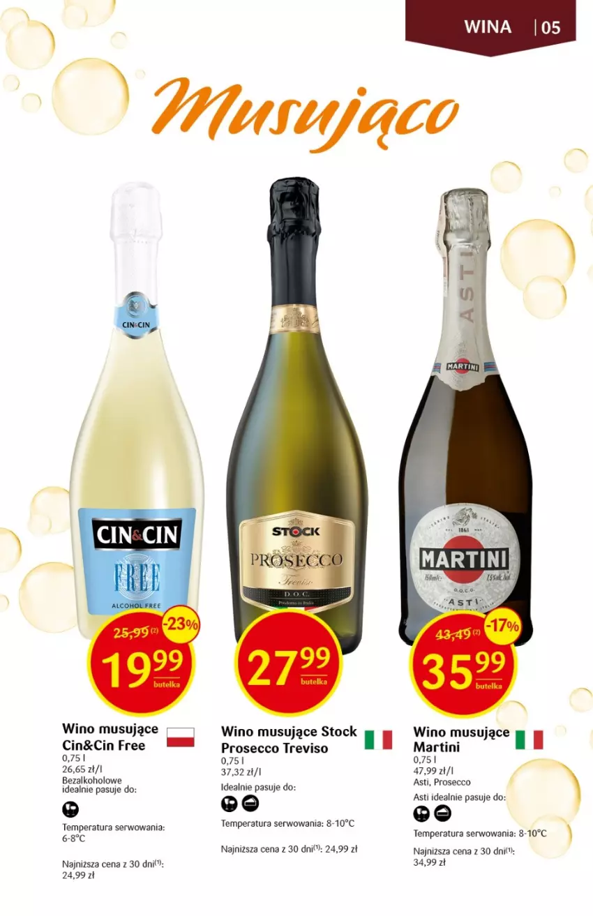 Gazetka promocyjna Delikatesy Centrum - DeliBarek DC30/31 - ważna 03.08 do 16.08.2023 - strona 5 - produkty: Martini, Mus, Prosecco, Ser, Stock, Wino, Wino musujące