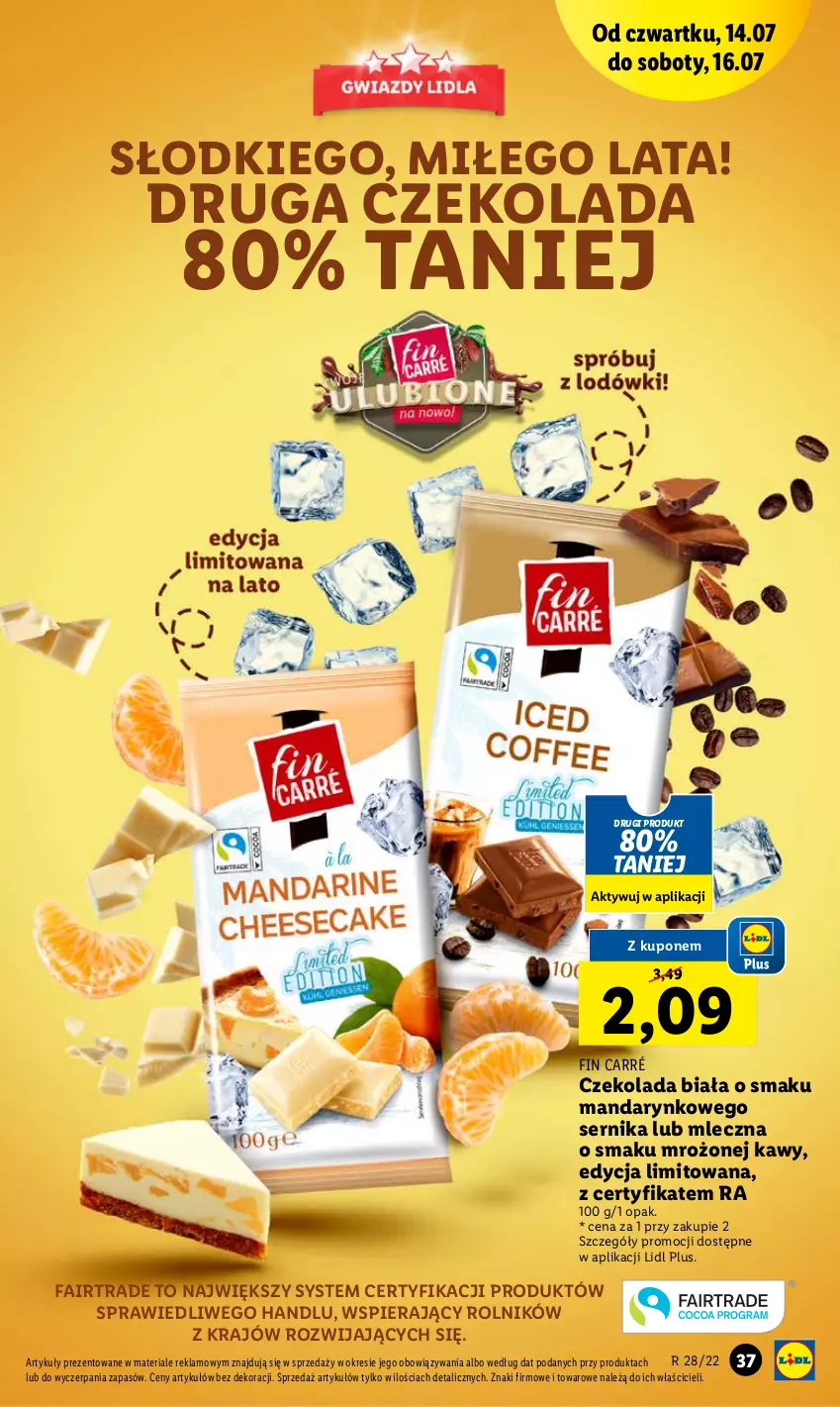 Gazetka promocyjna Lidl - GAZETKA - ważna 14.07 do 16.07.2022 - strona 37 - produkty: Czekolada, Fa, Rolnik, Ser